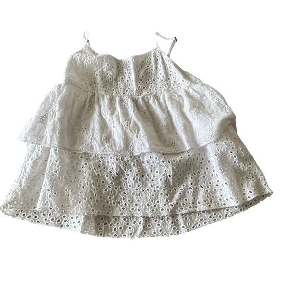 Peek White Eyelet Ruffle Tank - Girls Size Small (4/5) - Picture 1 of 5